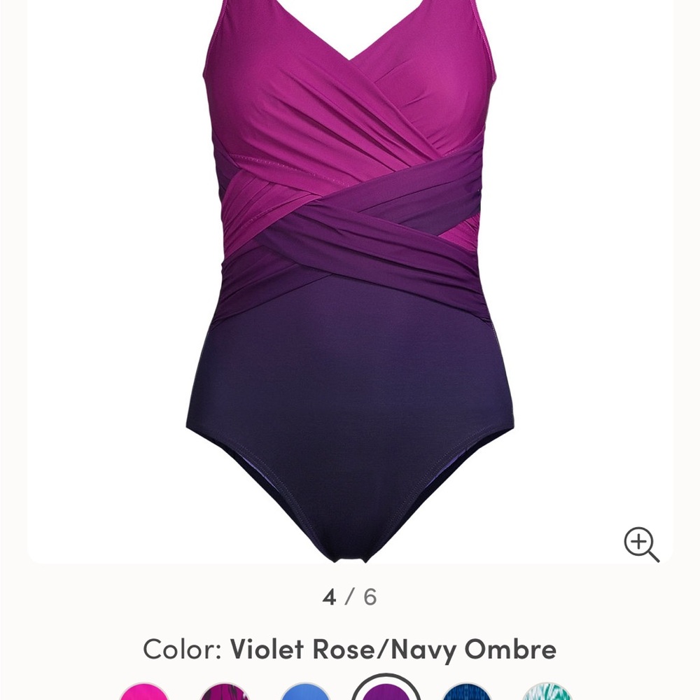Lands' End Purple and Blue One Piece Swimsuit with Ombre Design